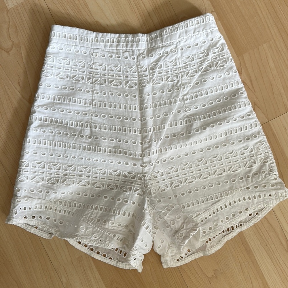 Brand new never worn white cotton high waisted shorts